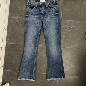 MCGUIRE high rise crop ankle fray jeans